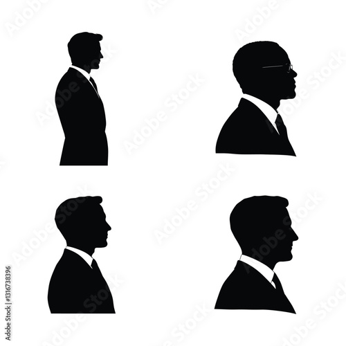 Diplomat silhouette set clipart on a white background