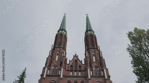 Front fasade of a historical catholic cathedral