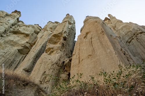 Geological formations and photographs of extinct volcanoes. landscape photos. photo