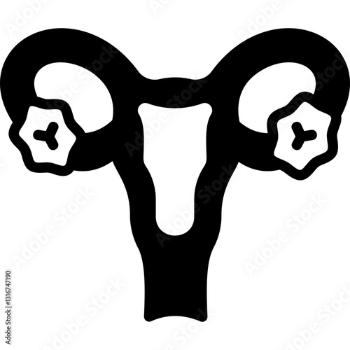 Uterus glyph icon