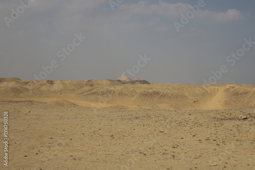Pyramid and yellow sand
