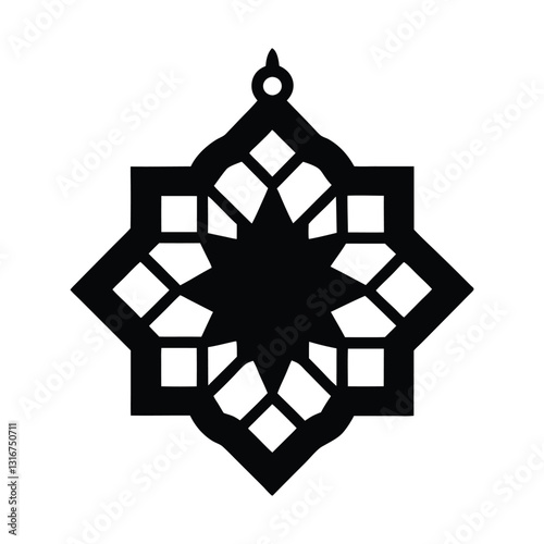 Elegant Islamic Ornament Vector with Arabic Geometric and Decorative Design-145