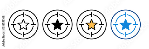Scope Achievement Icon Set Multiple Style Collection