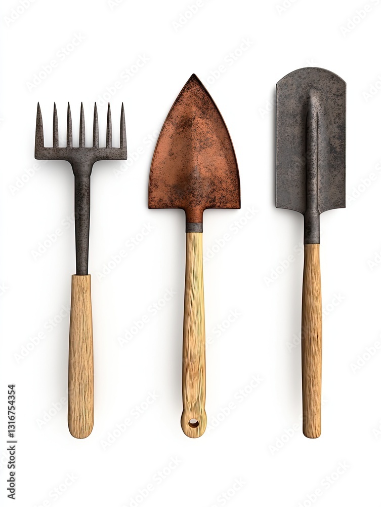 Essential Gardening Tools, A Trio of Implements for Cultivating Green Spaces Essential Gardening Tools, A Trio of Implements for Cultivating Green Spaces