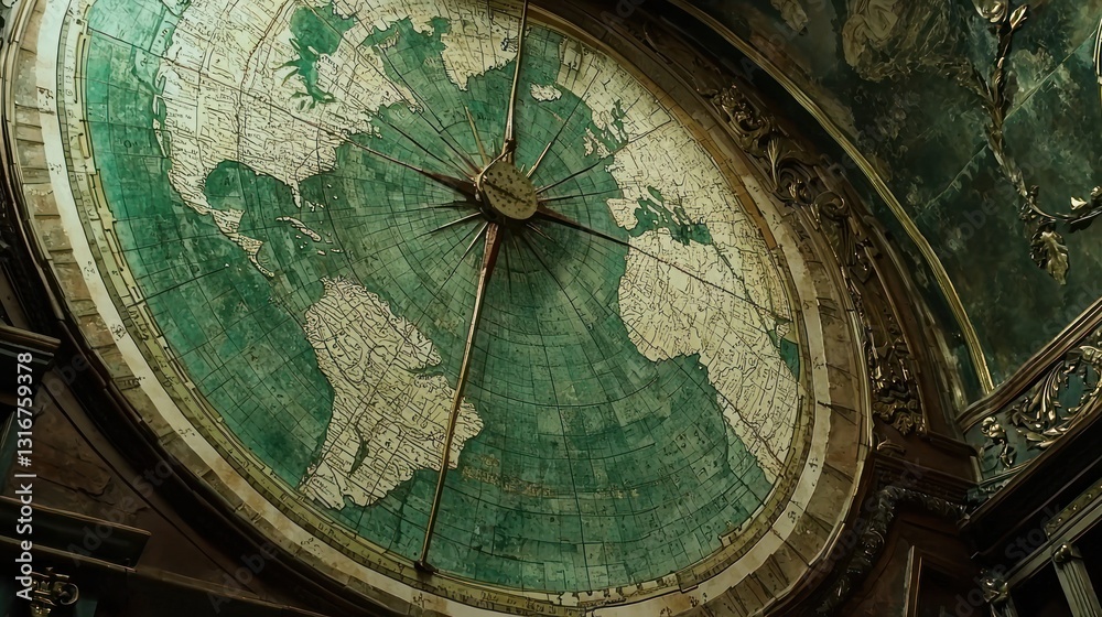 Obraz premium Antique Celestial Globe: A Vintage World Map