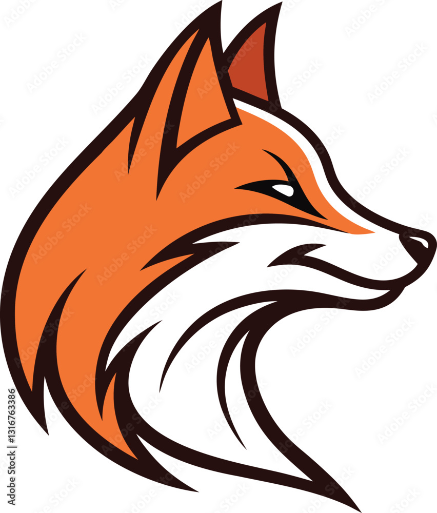 Obraz premium Stylized Fox Head Logo Illustration EPS Download