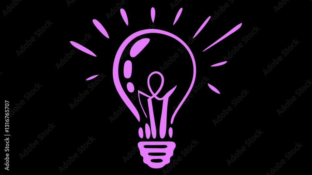 Vibrant pink light bulb with rays in a bold graphic design
Vibrant pink light bulb with rays in a bold graphic design