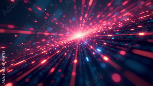 Quantum Physics Visualization Template, Abstract Background (16:9)