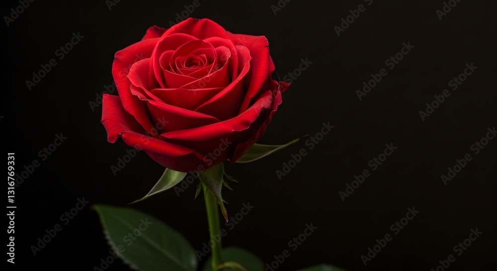 Red Rose in a Vase with Dark Background Red Rose in a Vase with Dark Background