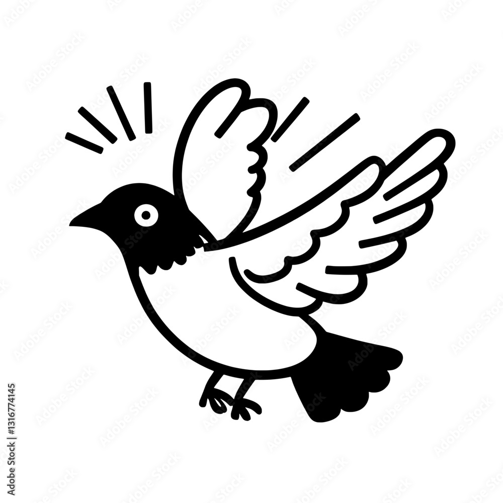 Whimsical bird illustration in vector style capturing the joy of flight and freedom in a minimalist design Whimsical bird illustration in vector style capturing the joy of flight and freedom in a minimalist design