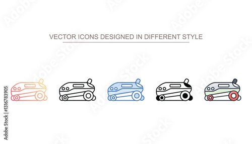 Auto Pool Cleaner icon design with white background stock illustration