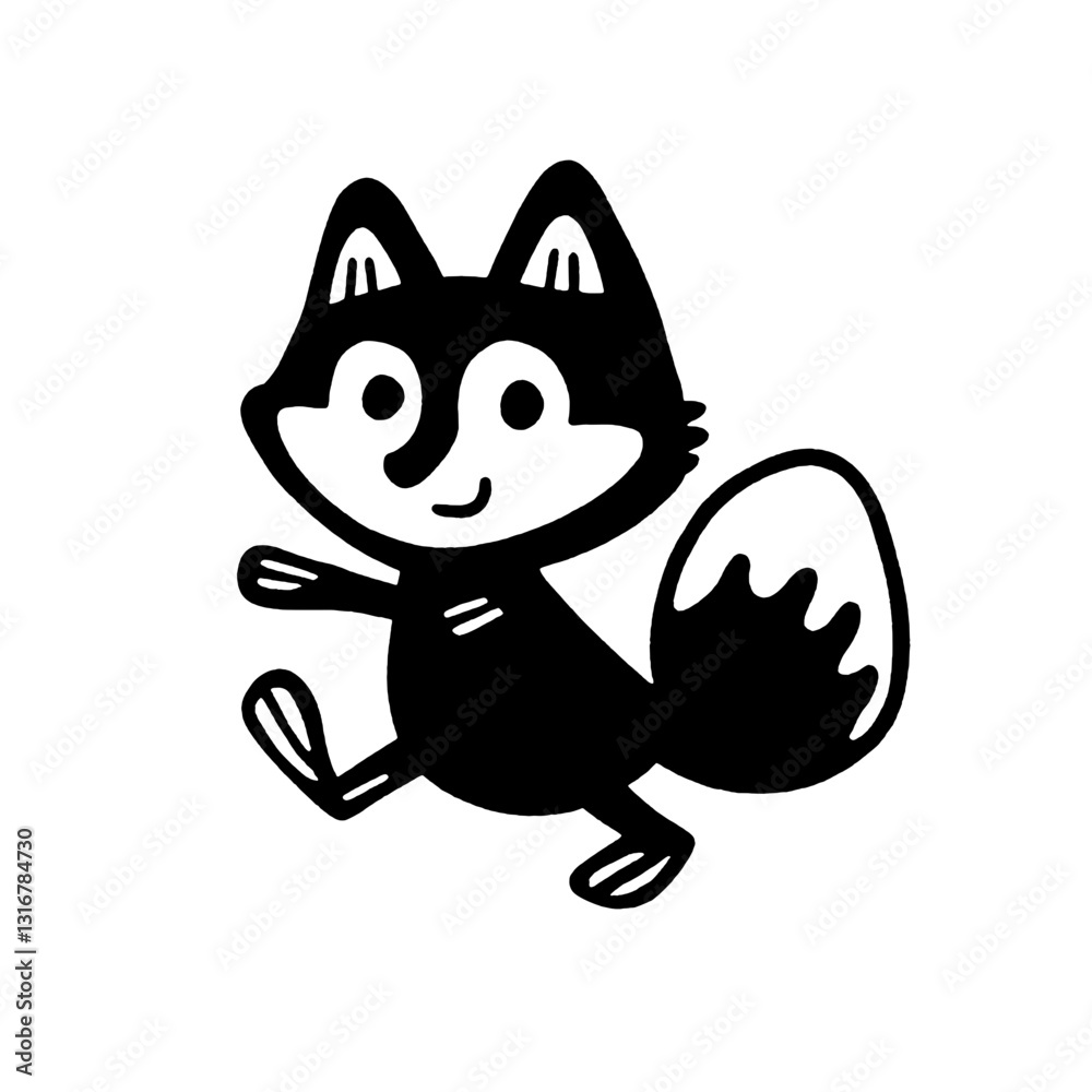 Playful fox character joyfully exploring nature in an artistic vector design for children's illustrations Playful fox character joyfully exploring nature in an artistic vector design for children's illustrations