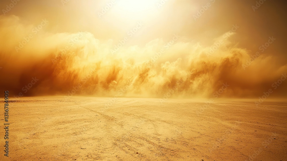 Desert Storm: A Breathtaking Panorama of a Sandstorm in the Desert