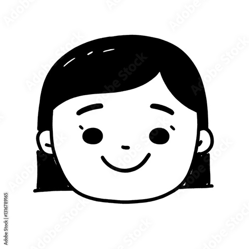 Happy confident girl with a cheerful expression showcasing optimism and joy in a playful illustration style