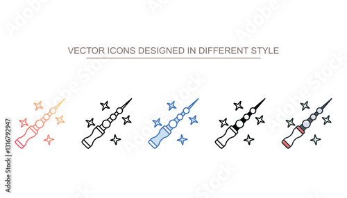 Wand icon design with white background stock illustration