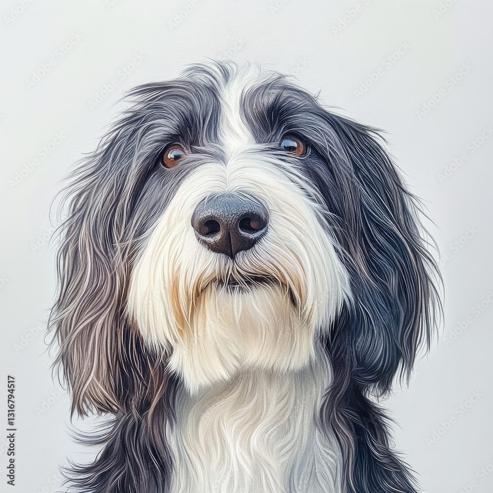 Adorable Fluffy Dog Portrait on white background Adorable Fluffy Dog Portrait on white background