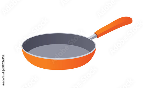 vector of frying orange pan