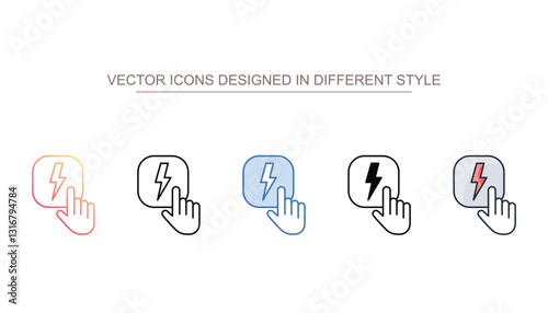 Trigger icon design with white background stock illustration