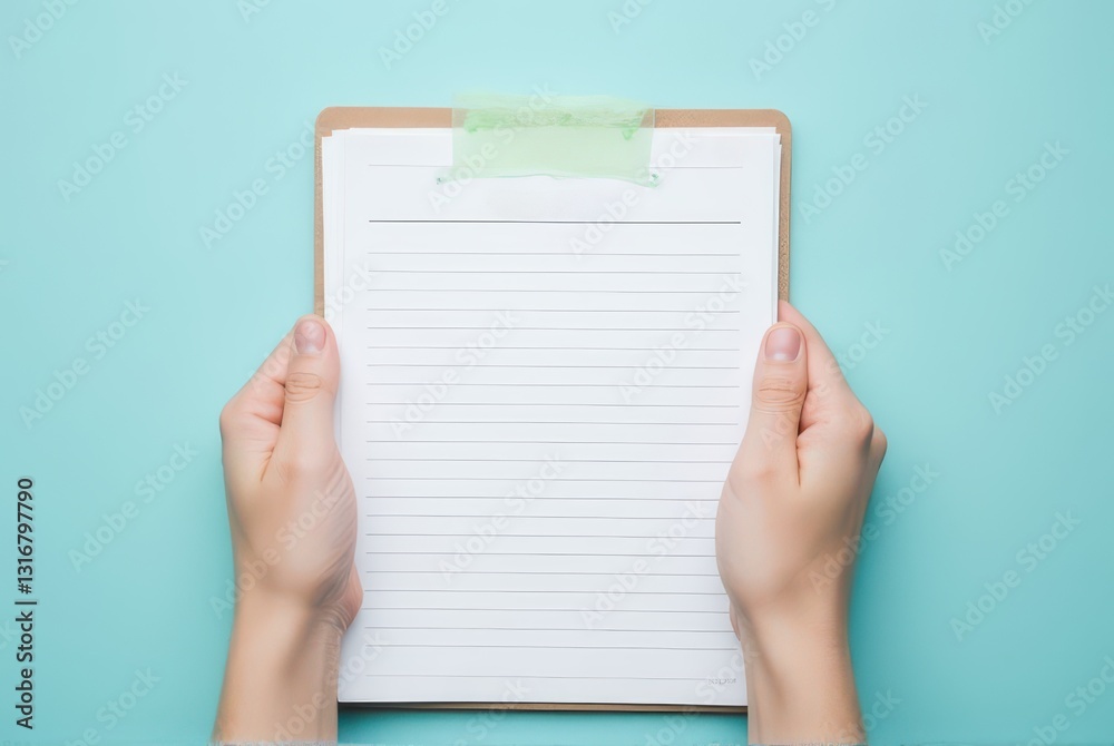 Obraz premium Blank paper writing pad minimalist inspiration for home office