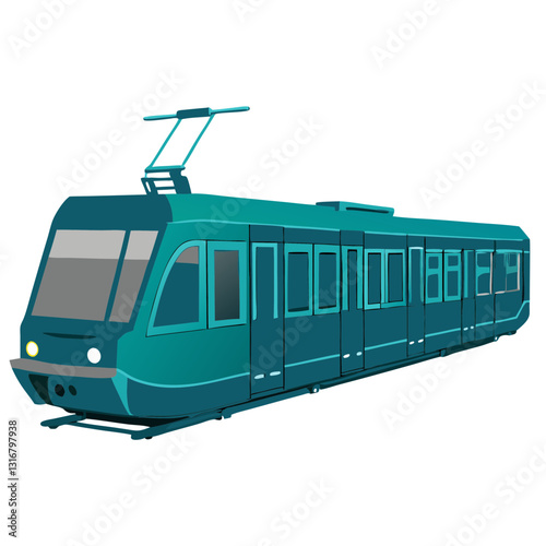 Modern Electric Tram for Urban Transportation and Public Transit Concepts