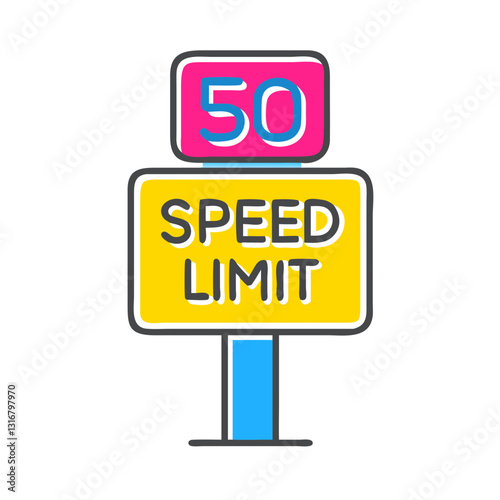 Speed Limit 50 Sign for Traffic Regulations and Road Safety