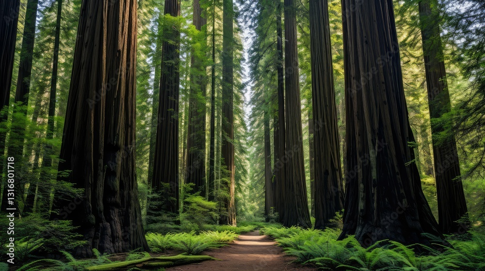 Naklejka premium trunks redwood trees