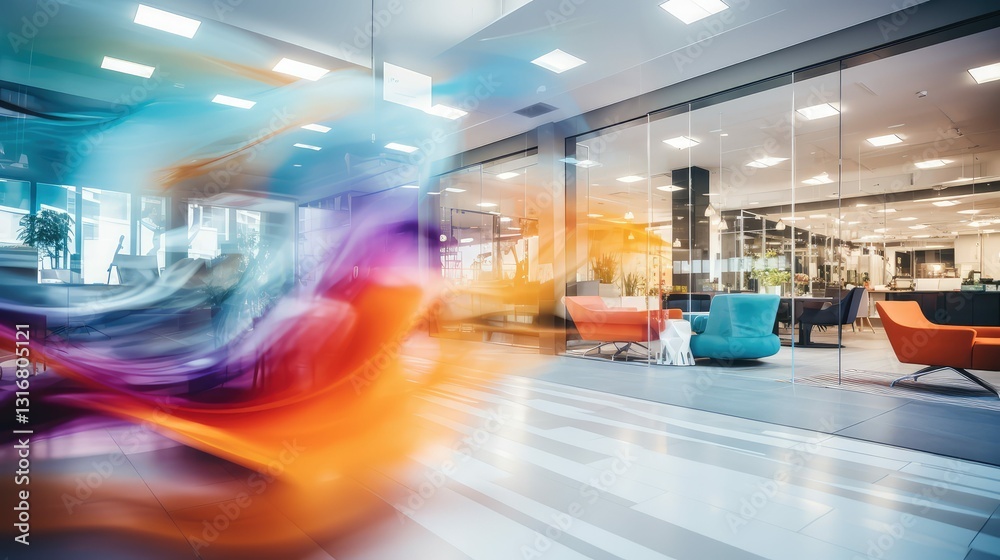 Obraz premium decor blurred commercial office interior