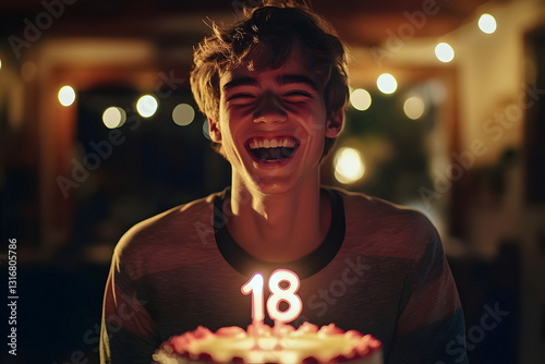 man celebrate birtday with cake