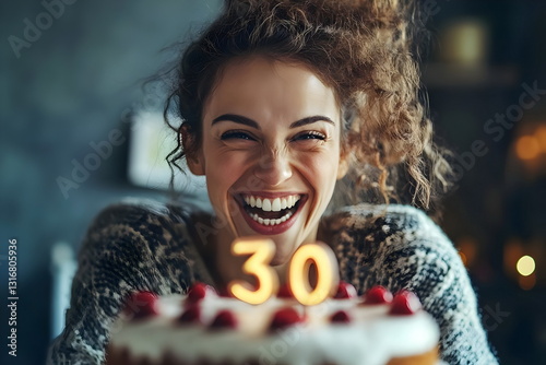 woman celebrate birtday with cake