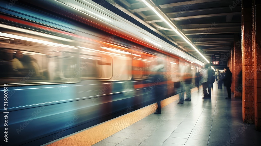 Obraz premium focus blurred subway interior