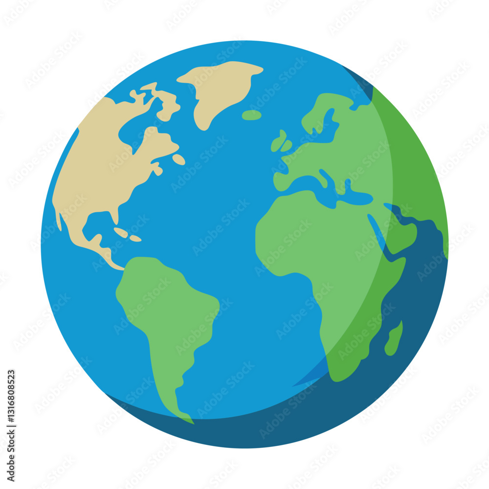Earth globe flat-planet earth-icon vector. Earth globe flat-planet earth-icon vector.