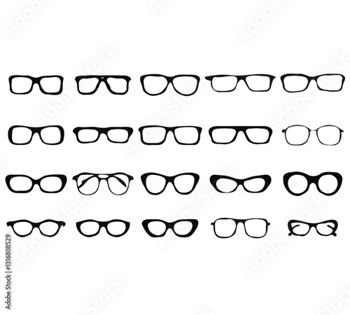 Set of glasses vector