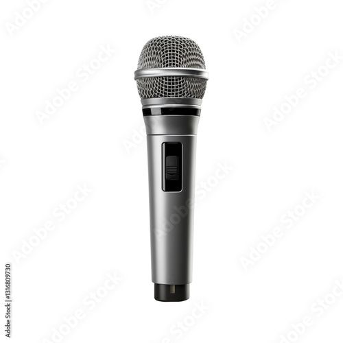 Grey Microphone Isolated On Transparent Background