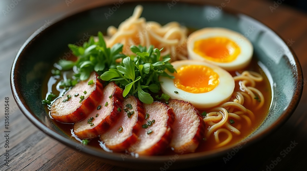 Fresh Noodles with Duck Breast, Soft-boiled Eggs with Runny Yolks. Fresh Noodles with Duck Breast, Soft-boiled Eggs with Runny Yolks.