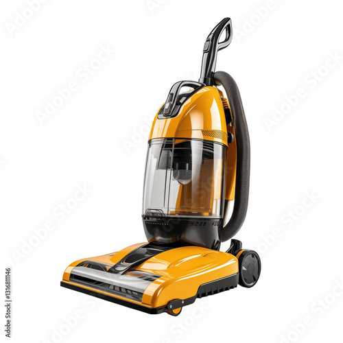 Yellow Vacuum Cleaner Isolated On White Background