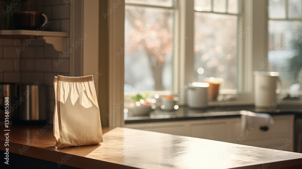 Fototapeta premium kitchen white coffee bag