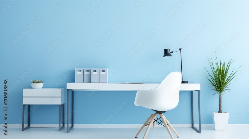 Fototapeta premium tranquility light blue wall