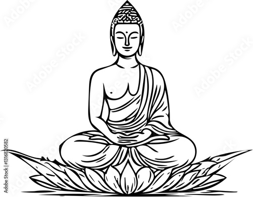 silhouette of vesak day with white background
