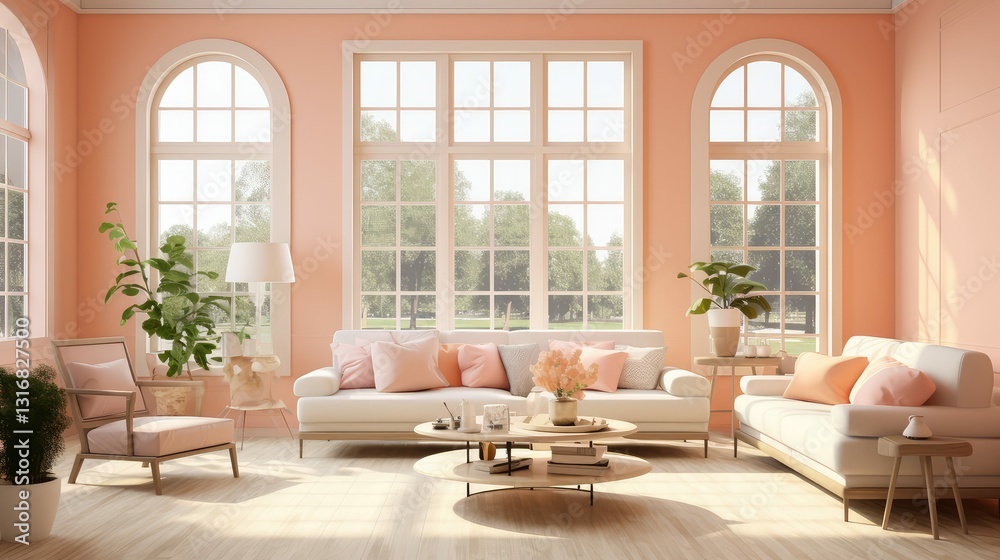 Fototapeta premium flood light peach