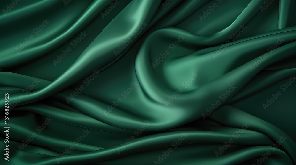 Fototapeta premium satin textured green fabric background