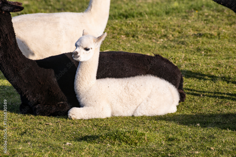Luxury meets nature: high-quality alpaca wool from ethically raised red, white, and black alpacas in a pristine, green environment. A fusion of sustainable fashion, well-being, and premium craftsmansh Luxury meets nature: high-quality alpaca wool from ethically raised red, white, and black alpacas in a pristine, green environment. A fusion of sustainable fashion, well-being, and premium craftsmansh