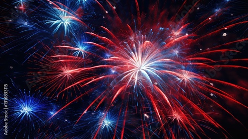 patriotic red white blue fireworks