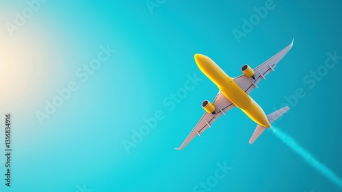 A cargo plane soaring through a clear blue sky with a trail of condensation in its wake, symbolizing the speed, reach, and globalization of trade facilitated by air freight.