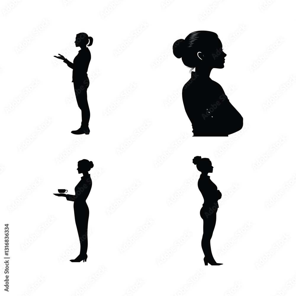 Event planner silhouette set clipart on a white background Event planner silhouette set clipart on a white background