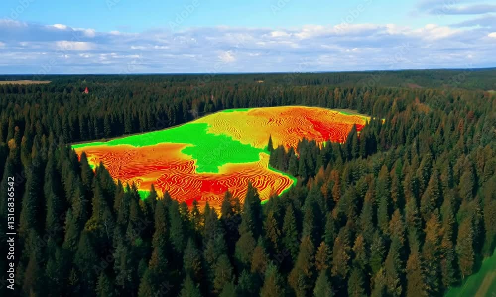 Aerial View of Colored Field