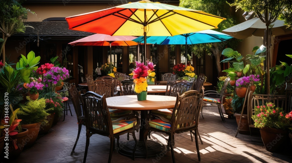 Obraz premium outdoor umbrella table