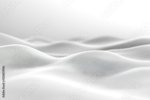 A smooth white background features soft, flowing curves that evoke a tranquil techno aesthetic, perfect for digital designs