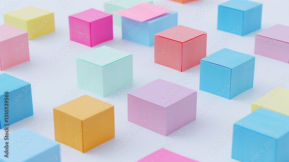 Fototapeta premium Sticky notes product shoot, on an isolated white background, object focused, png, stock image, hd quality, blog post