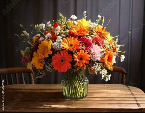 Wallpaper Mural Beautiful Colorful Flower Arrangement on the Table Torontodigital.ca
