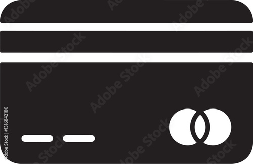 Black Credit Card Icon with Payment Chip Modern Payment Methods in Business